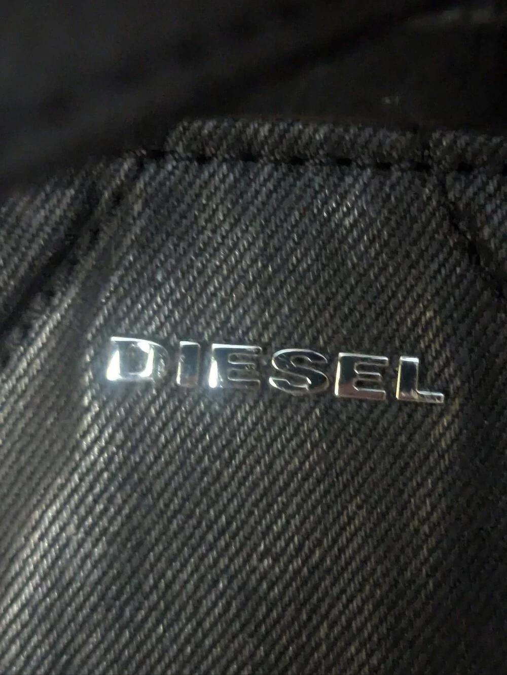 Diesel Le Zipper Le Tracy Tote Black Denim Leather Details